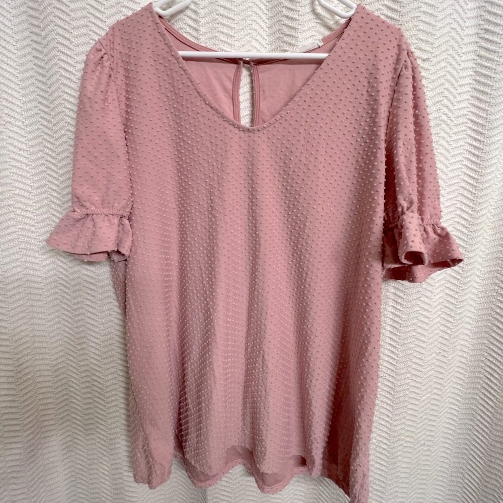 Womens plus size Swiss dot blouse